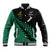 Australia Wallabies and Aotearoa Rugby Baseball Jacket Kangaroo Black Fern Maori Green Vibe LT9 Unisex Green - Polynesian Pride