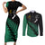 Australia Wallabies and Aotearoa Rugby Couples Matching Short Sleeve Bodycon Dress and Long Sleeve Button Shirts Kangaroo Black Fern Maori Green Vibe LT9 Green - Polynesian Pride
