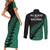 Australia Wallabies and Aotearoa Rugby Couples Matching Short Sleeve Bodycon Dress and Long Sleeve Button Shirts Kangaroo Black Fern Maori Green Vibe LT9 - Polynesian Pride
