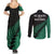 Australia Wallabies and Aotearoa Rugby Couples Matching Summer Maxi Dress and Long Sleeve Button Shirts Kangaroo Black Fern Maori Green Vibe LT9 - Polynesian Pride