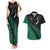Australia Wallabies and Aotearoa Rugby Couples Matching Tank Maxi Dress And Hawaiian Shirt Kangaroo Black Fern Maori Green Vibe LT9 Green - Polynesian Pride