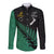 Australia Wallabies and Aotearoa Rugby Long Sleeve Button Shirt Kangaroo Black Fern Maori Green Vibe LT9 Unisex Green - Polynesian Pride
