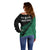 Australia Wallabies and Aotearoa Rugby Off Shoulder Sweater Kangaroo Black Fern Maori Green Vibe LT9 - Polynesian Pride