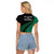 Australia Wallabies and Aotearoa Rugby Raglan Cropped T Shirt Kangaroo Black Fern Maori Green Vibe LT9 - Polynesian Pride