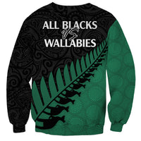 Australia Wallabies and Aotearoa Rugby Sweatshirt Kangaroo Black Fern Maori Green Vibe LT9 - Polynesian Pride