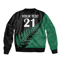 Custom Australia Wallabies and Aotearoa Rugby Bomber Jacket Kangaroo Black Fern Maori Green Vibe LT9 - Polynesian Pride