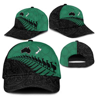 Australia New Zealand Rugby Classic Cap Green Aboriginal Wallabies and Maori Black Fern - Polynesian Pride