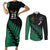 Custom Australia Wallabies and Aotearoa Rugby Couples Matching Short Sleeve Bodycon Dress and Long Sleeve Button Shirts Kangaroo Black Fern Maori Green Vibe LT9 Green - Polynesian Pride