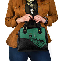 Australia New Zealand Rugby Shoulder Handbag Green Aboriginal Wallabies and Maori Black Fern - Polynesian Pride
