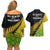 Australia Wallabies and Aotearoa Rugby Couples Matching Off Shoulder Short Dress and Hawaiian Shirt Kangaroo Black Fern Maori Gradient Vibe LT9 - Polynesian Pride