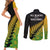 Australia Wallabies and Aotearoa Rugby Couples Matching Short Sleeve Bodycon Dress and Long Sleeve Button Shirts Kangaroo Black Fern Maori Gradient Vibe LT9 - Polynesian Pride
