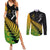 Australia Wallabies and Aotearoa Rugby Couples Matching Summer Maxi Dress and Long Sleeve Button Shirts Kangaroo Black Fern Maori Gradient Vibe LT9 Gradient - Polynesian Pride