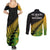 Australia Wallabies and Aotearoa Rugby Couples Matching Summer Maxi Dress and Long Sleeve Button Shirts Kangaroo Black Fern Maori Gradient Vibe LT9 - Polynesian Pride