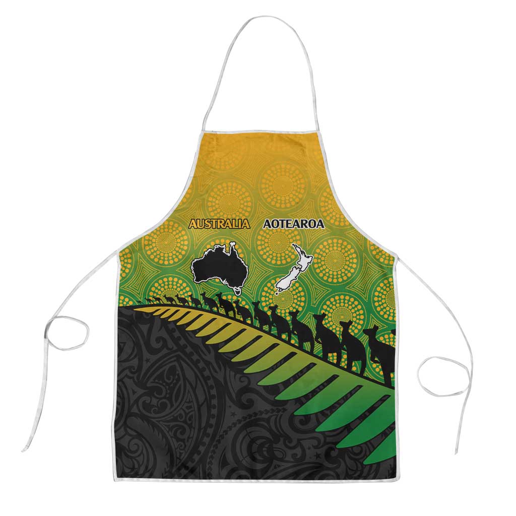 Australia New Zealand Rugby Apron Gradient Aboriginal Wallabies and Maori Black Fern - Polynesian Pride