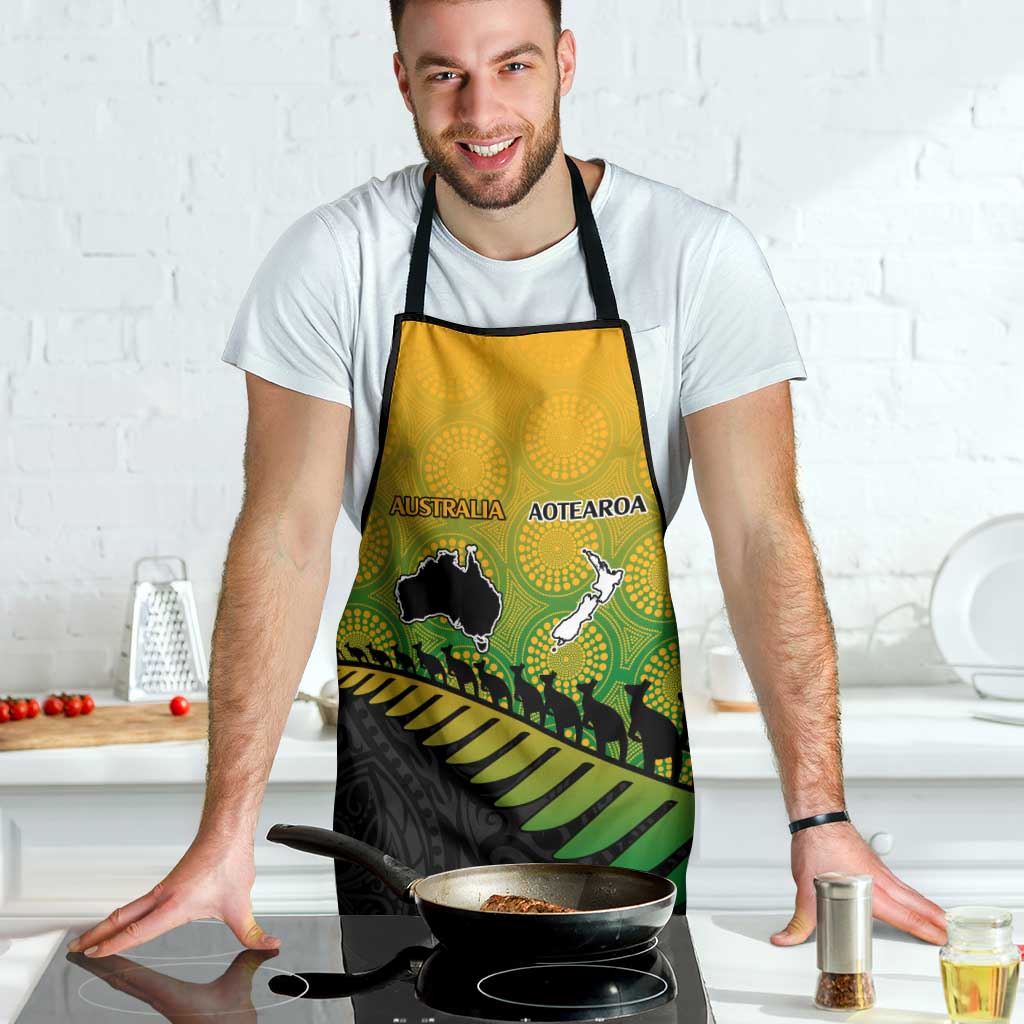 Australia New Zealand Rugby Apron Gradient Aboriginal Wallabies and Maori Black Fern - Polynesian Pride