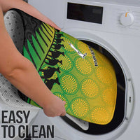 Australia New Zealand Rugby Bathroom Set Gradient Aboriginal Wallabies and Maori Black Fern - Polynesian Pride