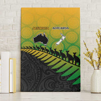 Australia New Zealand Rugby Canvas Wall Art Gradient Aboriginal Wallabies and Maori Black Fern - Polynesian Pride
