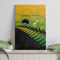 Australia New Zealand Rugby Canvas Wall Art Gradient Aboriginal Wallabies and Maori Black Fern - Polynesian Pride
