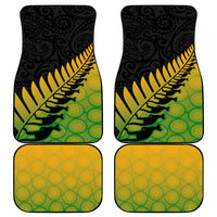 Australia New Zealand Rugby Car Mats Gradient Aboriginal Wallabies and Maori Black Fern - Polynesian Pride