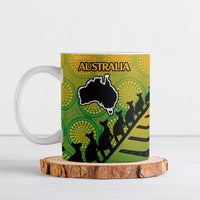 Australia New Zealand Rugby Ceramic Mug Gradient Aboriginal Wallabies and Maori Black Fern - Polynesian Pride