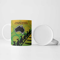 Australia New Zealand Rugby Ceramic Mug Gradient Aboriginal Wallabies and Maori Black Fern - Polynesian Pride