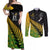 Custom Australia Wallabies and Aotearoa Rugby Couples Matching Off Shoulder Maxi Dress and Long Sleeve Button Shirts Kangaroo Black Fern Maori Gradient Vibe LT9 Gradient - Polynesian Pride