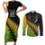Custom Australia Wallabies and Aotearoa Rugby Couples Matching Short Sleeve Bodycon Dress and Long Sleeve Button Shirts Kangaroo Black Fern Maori Gradient Vibe LT9 Gradient - Polynesian Pride