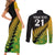Custom Australia Wallabies and Aotearoa Rugby Couples Matching Short Sleeve Bodycon Dress and Long Sleeve Button Shirts Kangaroo Black Fern Maori Gradient Vibe LT9 - Polynesian Pride