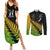 Custom Australia Wallabies and Aotearoa Rugby Couples Matching Summer Maxi Dress and Long Sleeve Button Shirts Kangaroo Black Fern Maori Gradient Vibe LT9 Gradient - Polynesian Pride
