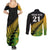 Custom Australia Wallabies and Aotearoa Rugby Couples Matching Summer Maxi Dress and Long Sleeve Button Shirts Kangaroo Black Fern Maori Gradient Vibe LT9 - Polynesian Pride