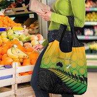 Australia New Zealand Rugby Grocery Bag Gradient Aboriginal Wallabies and Maori Black Fern - Polynesian Pride