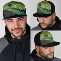 Australia New Zealand Rugby Mesh Trucker Cap Gradient Aboriginal Wallabies and Maori Black Fern - Polynesian Pride