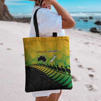 Australia New Zealand Rugby Tote Bag Gradient Aboriginal Wallabies and Maori Black Fern - Polynesian Pride