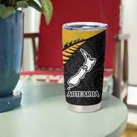 Australia New Zealand Rugby Tumbler Cup Gradient Aboriginal Wallabies and Maori Black Fern - Polynesian Pride