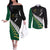 South Africa and Aotearoa Rugby Couples Matching Off The Shoulder Long Sleeve Dress and Long Sleeve Button Shirts Springboks Black Fern Maori Vibe LT9 Black - Polynesian Pride