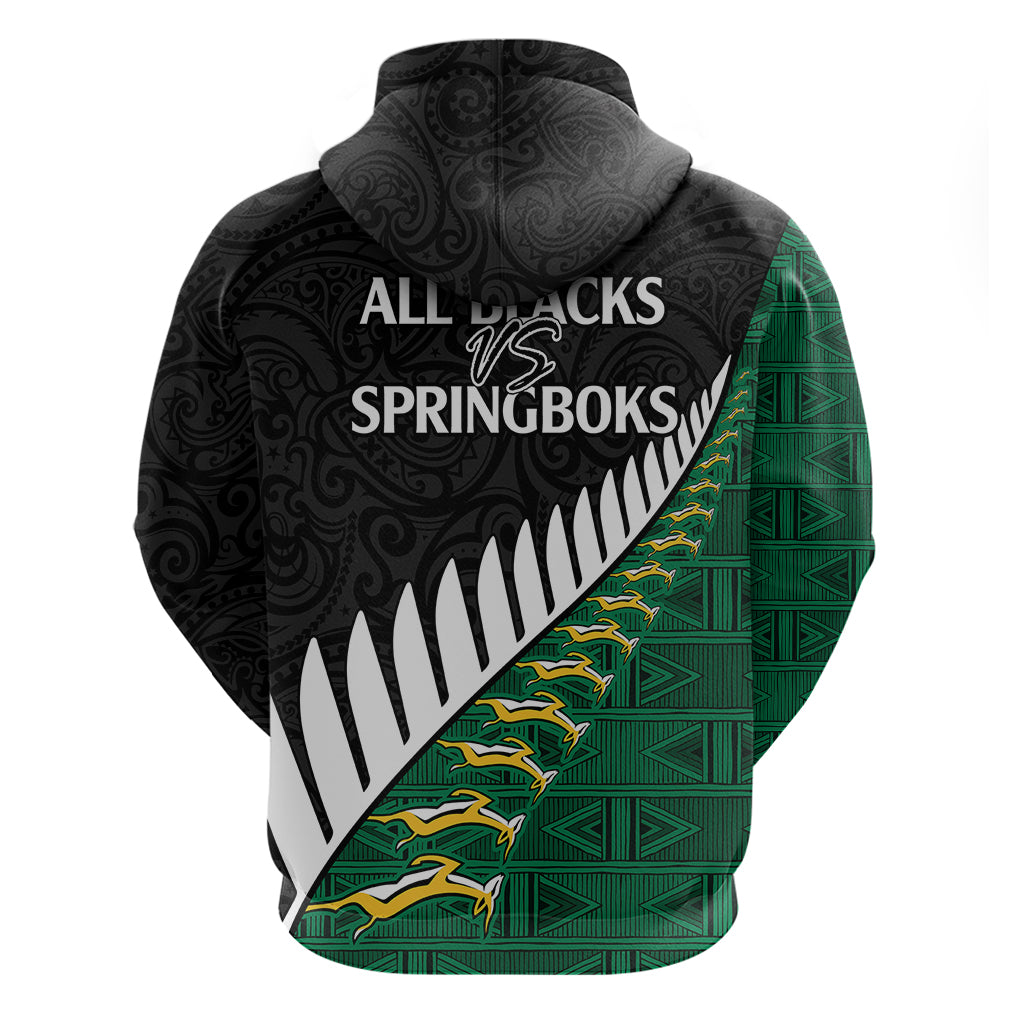 South Africa and Aotearoa Rugby Hoodie Springboks Black Fern Maori Vibe LT9 - Polynesian Pride