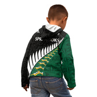 South Africa and Aotearoa Rugby Kid Hoodie Springboks Black Fern Maori Vibe LT9 - Polynesian Pride
