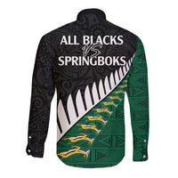South Africa and Aotearoa Rugby Long Sleeve Button Shirt Springboks Black Fern Maori Vibe LT9 - Polynesian Pride