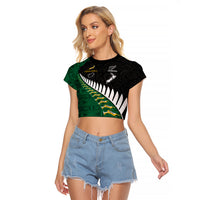 South Africa and Aotearoa Rugby Raglan Cropped T Shirt