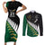 Custom South Africa and Aotearoa Rugby Couples Matching Short Sleeve Bodycon Dress and Long Sleeve Button Shirts Springboks Black Fern Maori Vibe LT9 Black - Polynesian Pride