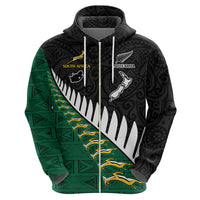 Custom South Africa and Aotearoa Rugby Hoodie Springboks Black Fern Maori Vibe LT9 - Polynesian Pride