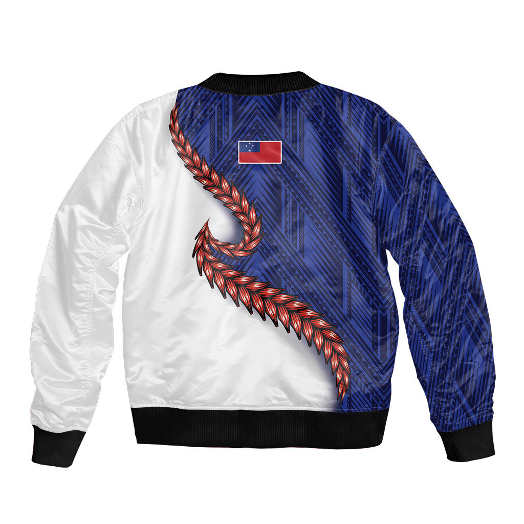 Ula Fala Red Samoa Chief Bomber Jacket Samoan Art Black Tribal