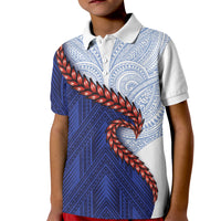 Ula Fala Red Samoa Chief Kid Polo Shirt Samoan Art Black Tribal