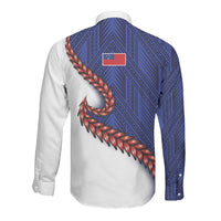 Ula Fala Red Samoa Chief Long Sleeve Button Shirt Samoan Art Black Tribal