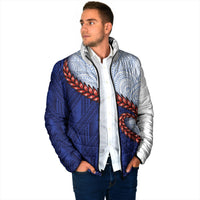 Ula Fala Red Samoa Chief Padded Jacket Samoan Art Black Tribal