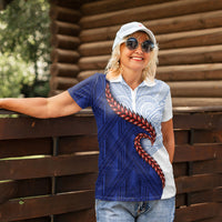 Ula Fala Red Samoa Chief Women Polo Shirt Samoan Art Black Tribal