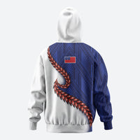 Ula Fala Red Samoa Chief Zip Hoodie Samoan Art Black Tribal