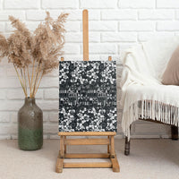 Black Hawaiian Tapa Tribal Hibiscus Canvas Wall Art