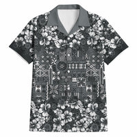 Black Hawaiian Tapa Tribal Hibiscus Hawaiian Shirt