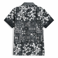 Black Hawaiian Tapa Tribal Hibiscus Hawaiian Shirt
